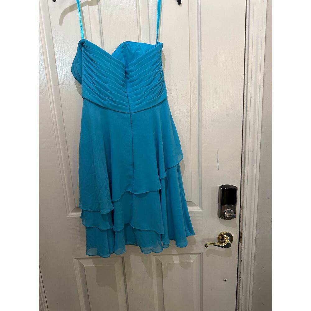 Morilee by Madeline Gardner Bridesmaids Dress Chiffon Tiered Blue Size 12 - Picture 5 of 11